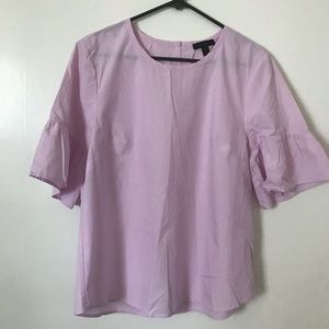 J crew boxy ruffle sleeve blouse EUC
